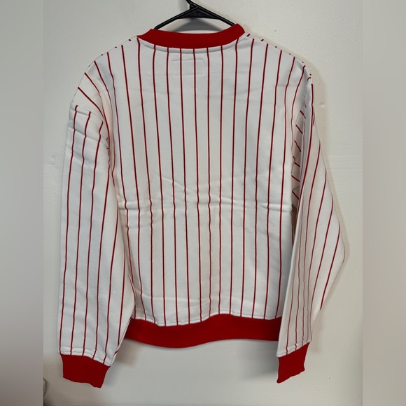 BOGEY BOYS PINSTRIPE CREWNECK - RED MENS SIZE MEDIUM - Picture 2 of 9